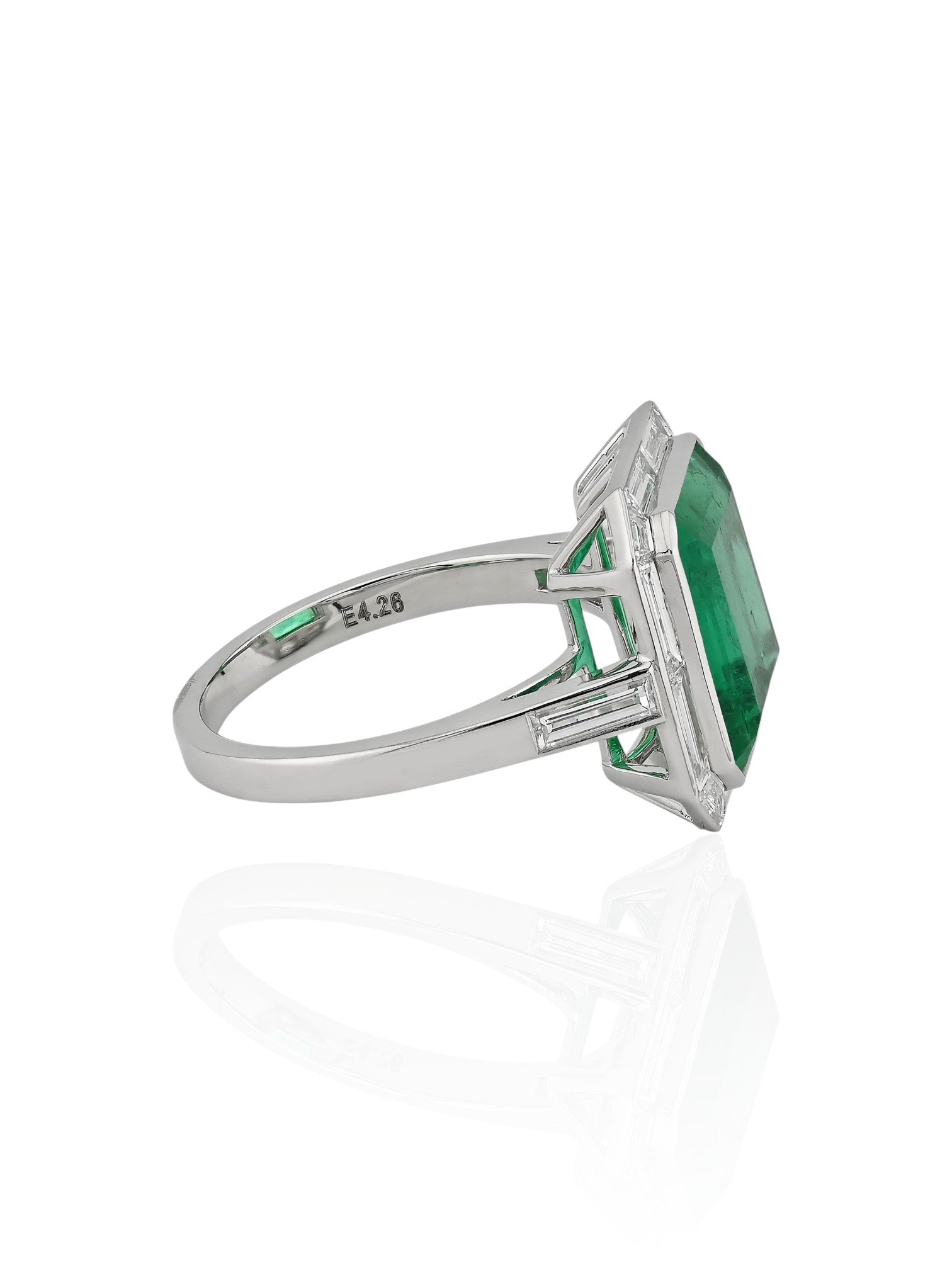 Sophia D Emerald and Diamond Ring Platinum