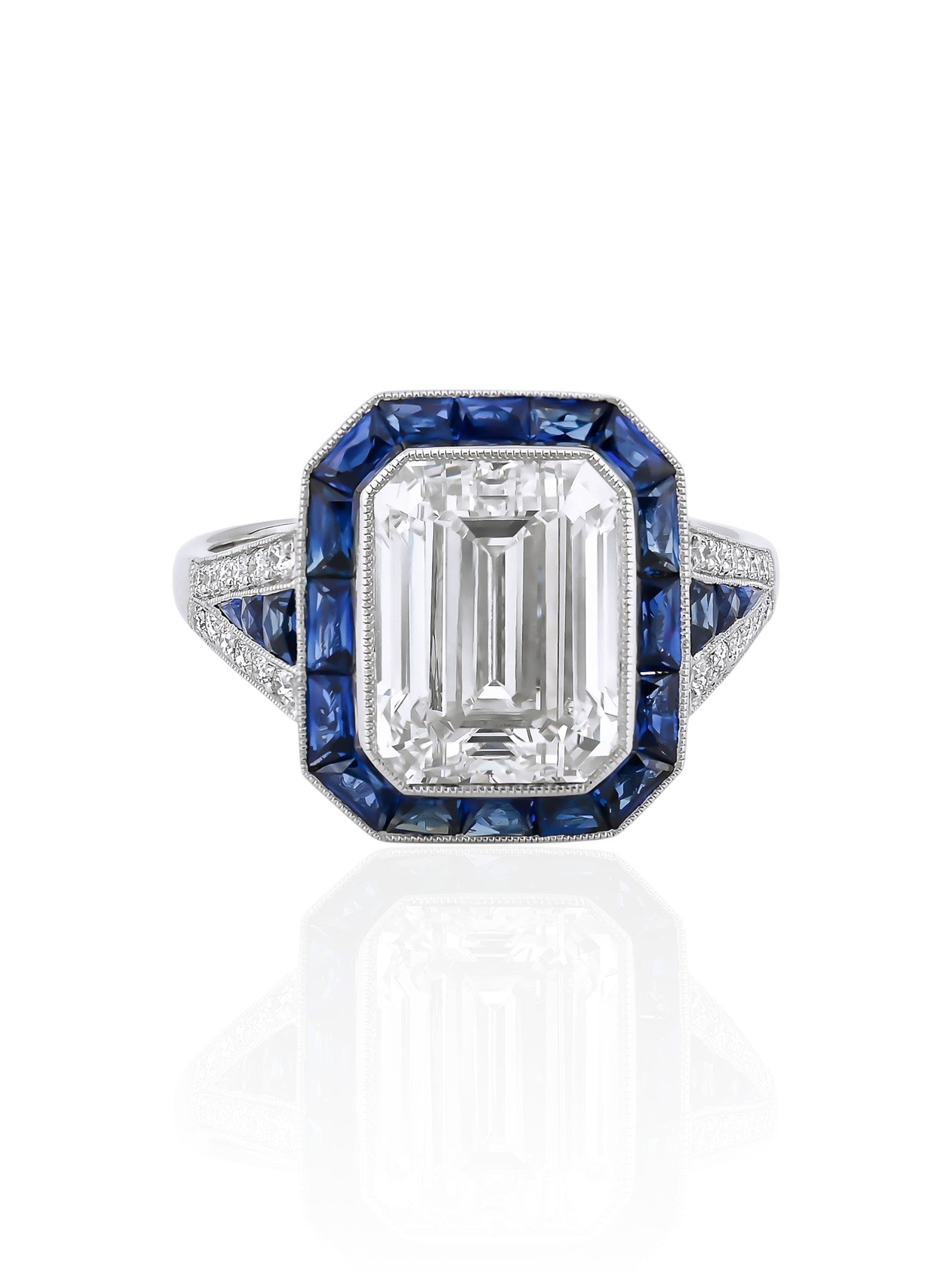 Sophia D Sapphire and Diamond Mosaic Ring Platinum
