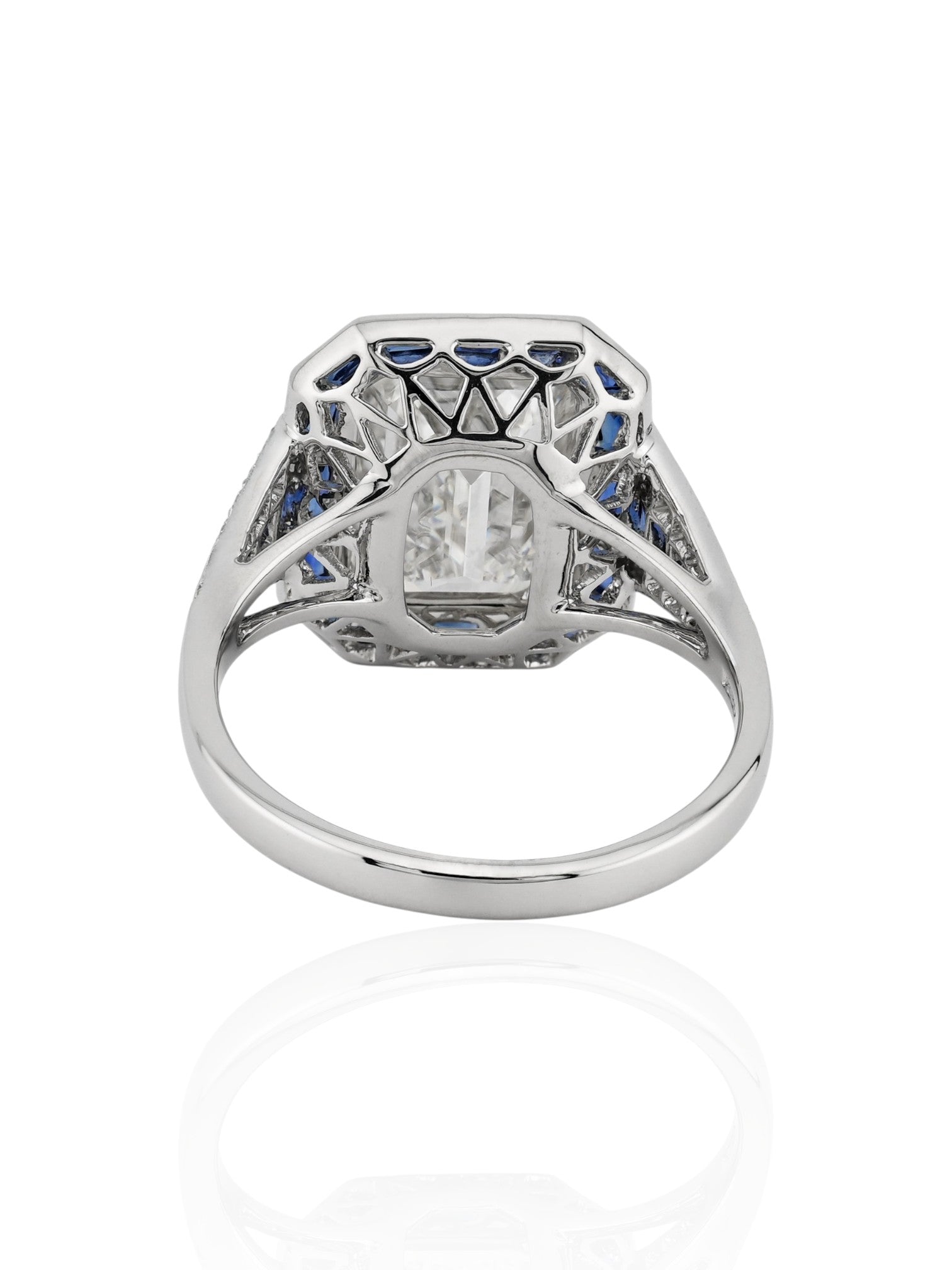 Sophia D Sapphire and Diamond Mosaic Ring Platinum