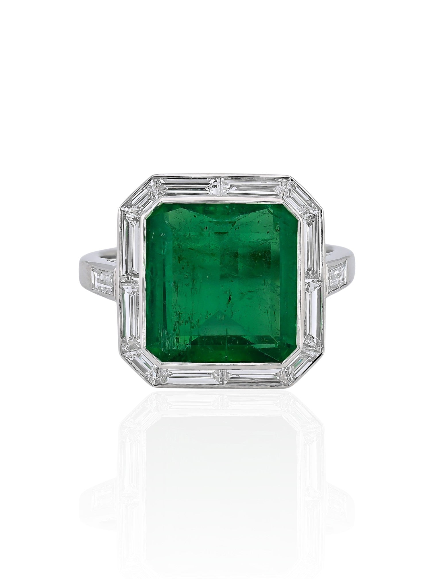 Sophia D Emerald and Diamond Ring Platinum