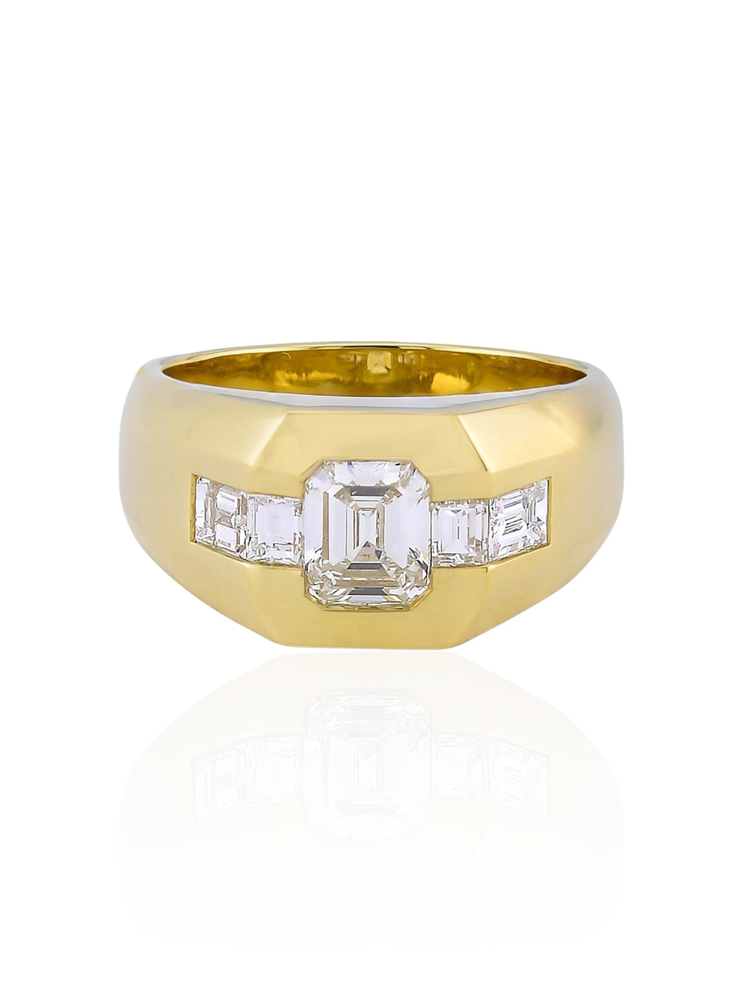Sophia D Art Deco Mosaic Diamond Ring in 18K Yellow Gold