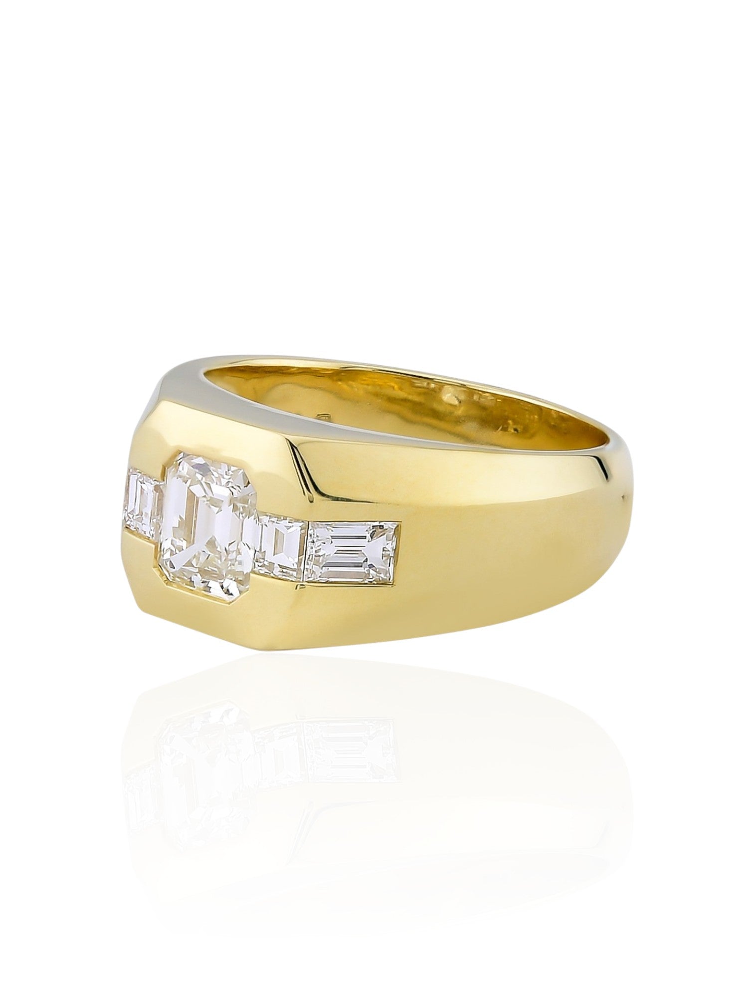 Sophia D Art Deco Mosaic Diamond Ring in 18K Yellow Gold