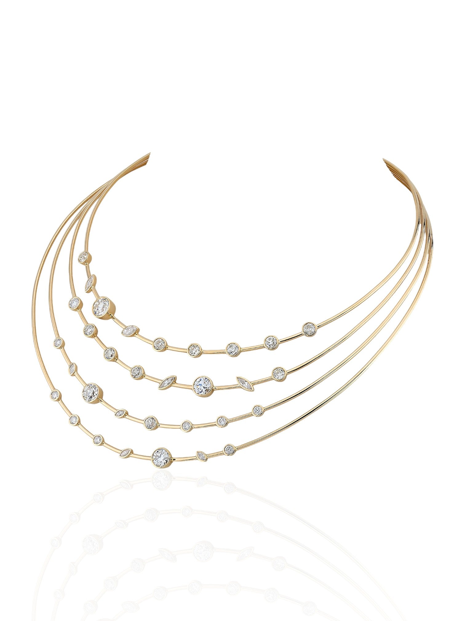 Sophia D Diamond Collar Necklace 18K Yellow Gold