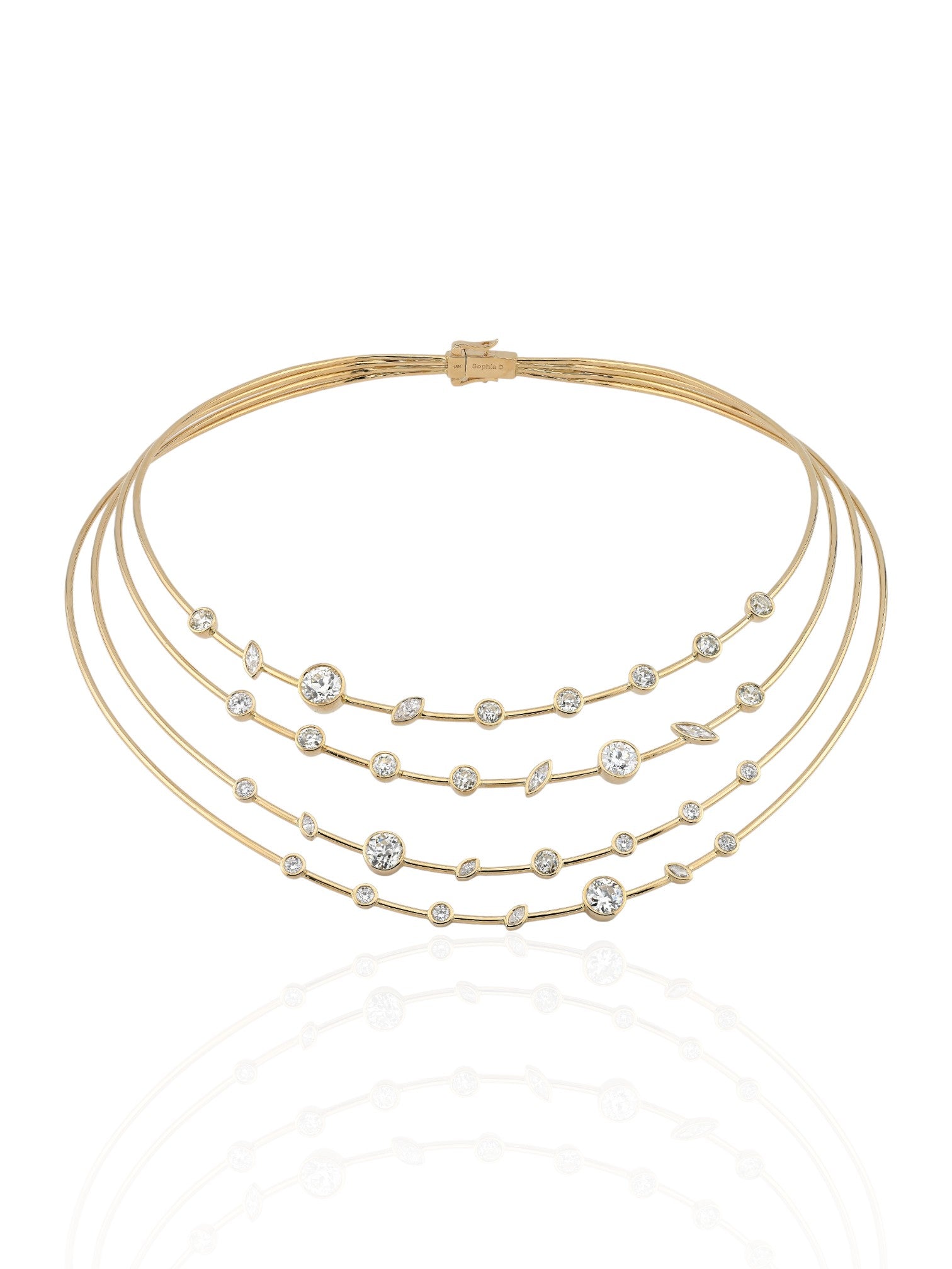Sophia D Diamond Collar Necklace 18K Yellow Gold
