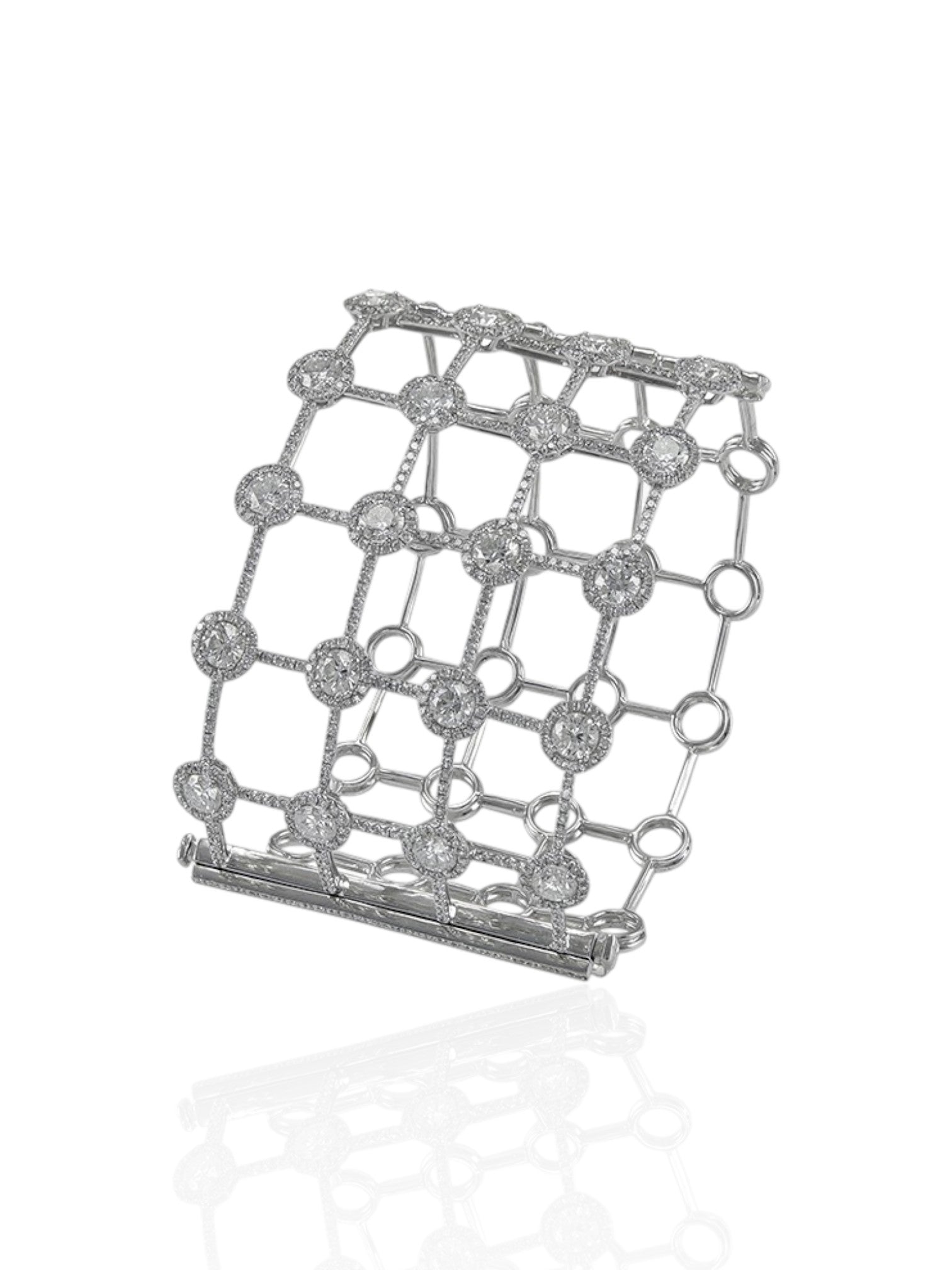 Sophia D Diamond Openwork Cuff Bracelet 18K White Gold