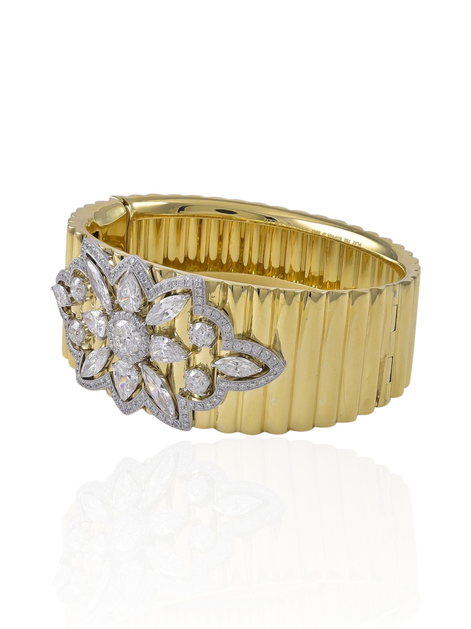 Sophia D Fancy Shape Diamond Bangle 18K Yellow Gold