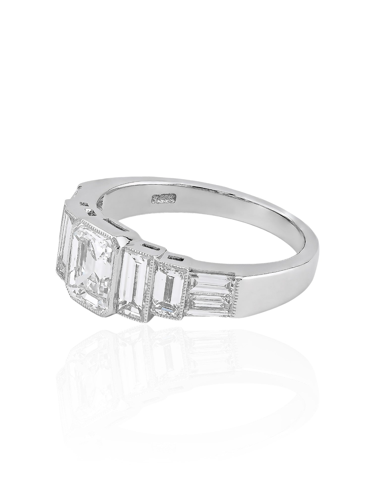 Sophia D Art Deco Mosaic Diamond Ring Platinum