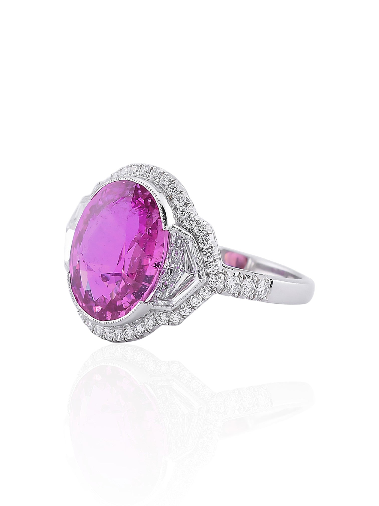Sophia D Pink Sapphire and Diamond Ring in Platinum