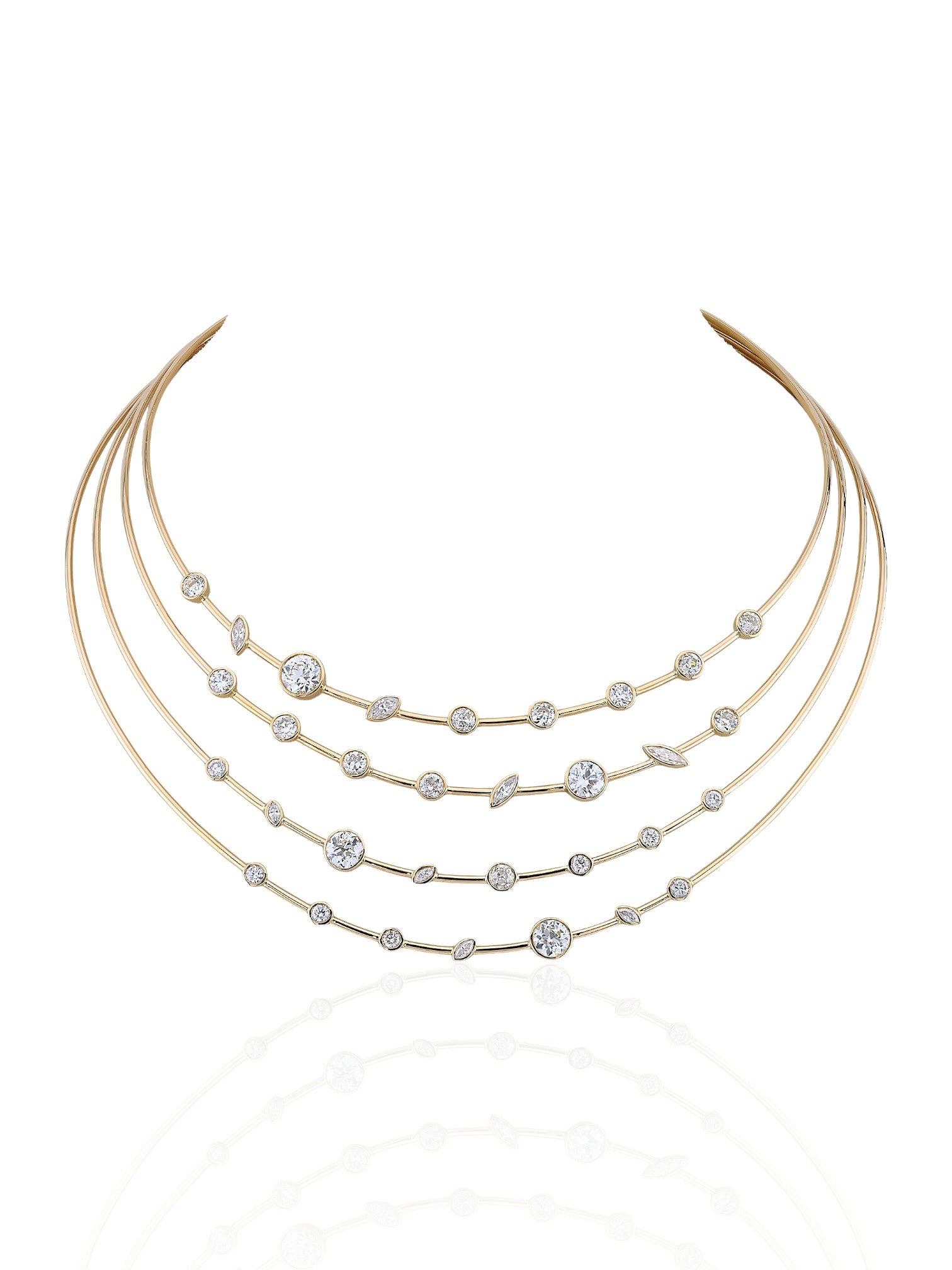 Sophia D Diamond Collar Necklace 18K Yellow Gold